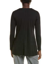 Halston Halston Long Sleeve Front Pocket Tunic