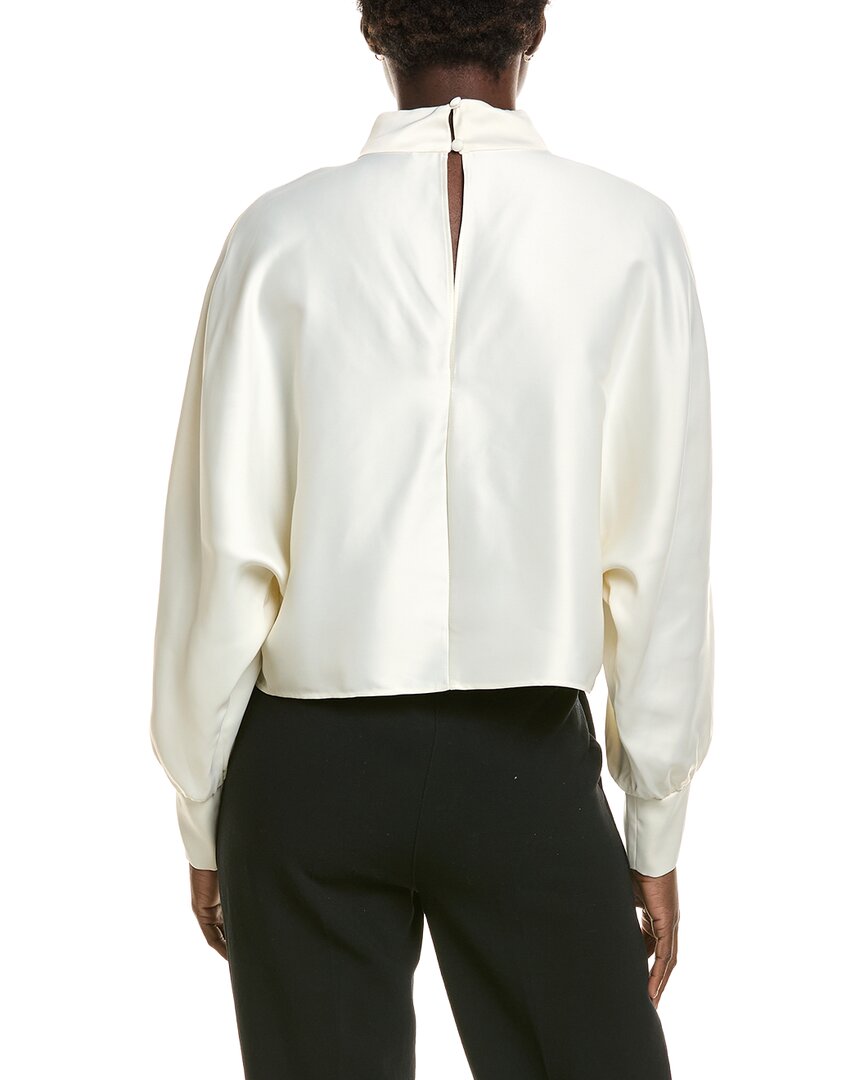 Halston Halston Satin Mock Neck Blouse
