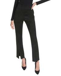 Halston Halston Suede Split Front Pull On Pant