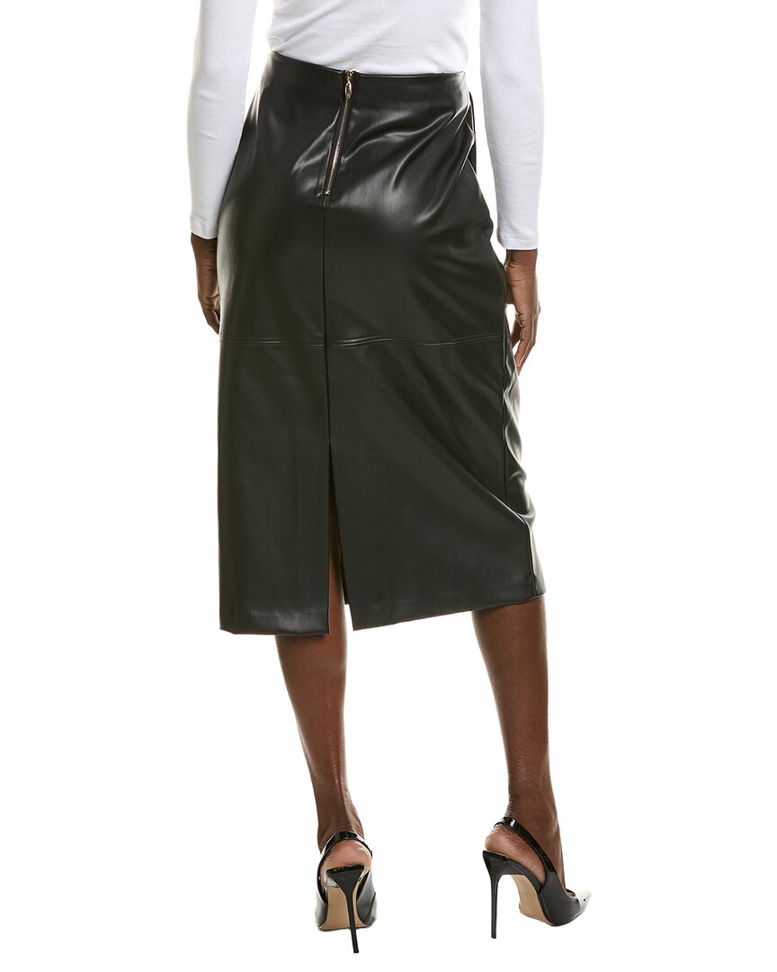 Halston Halston Vegan Leather Straight Midi Skirt