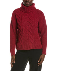 Halston Halston Turtleneck Cableknit Sweater