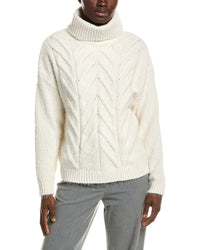 Halston Halston Turtleneck Cableknit Sweater