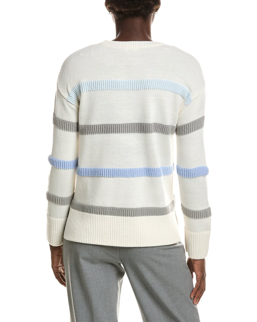 Halston Halston Striped Long Sleeve Sweater