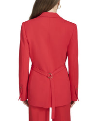Halston Belted D-Ring Blazer