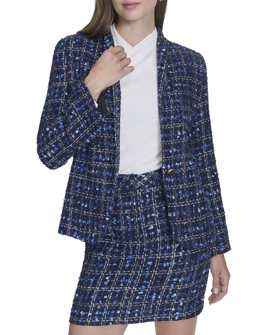 Halston Halston Tweed Belted Blazer