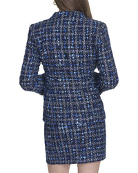 Halston Halston Tweed Belted Blazer