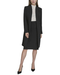 Halston Halston Long Collarless Topper