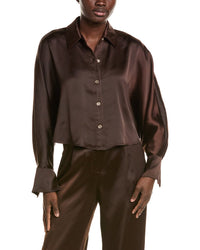 Halston Halston Satin Cropped Blouse