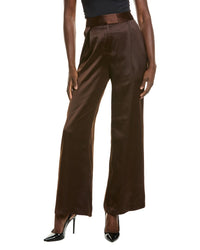 Halston Halston Wide Leg Satin Trouser