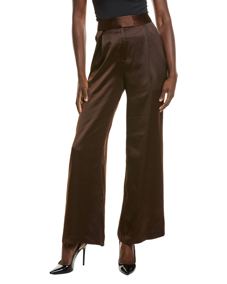 Halston Halston Wide Leg Satin Trouser