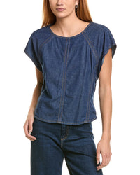 DKNY Dkny Flutter Sleeve Chambray Top