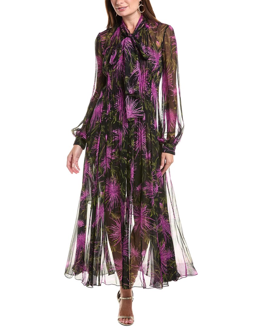 Oscar de la Renta Oscar De La Renta Chrysanthemum Silk Maxi Dress