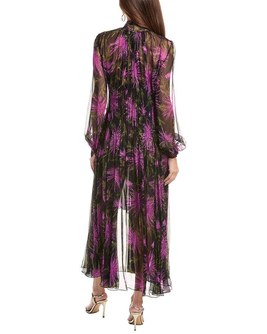 Oscar de la Renta Oscar De La Renta Chrysanthemum Silk Maxi Dress