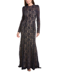 Oscar de la Renta Oscar De La Renta Gardenia Lace Open Back Silk-Lined Gown