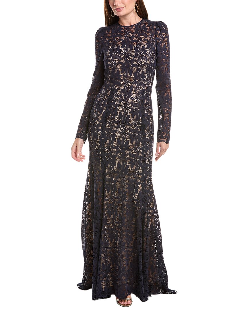 Oscar de la Renta Oscar De La Renta Gardenia Lace Open Back Silk-Lined Gown