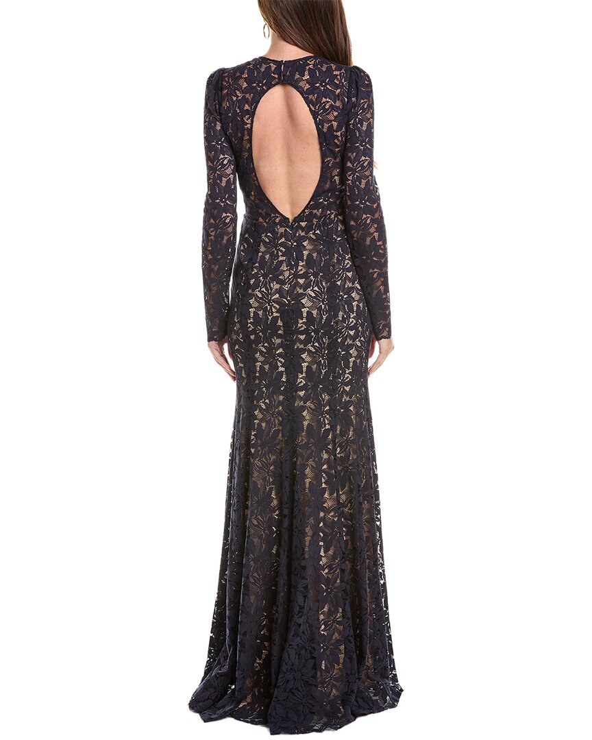 Oscar de la Renta Oscar De La Renta Gardenia Lace Open Back Silk-Lined Gown