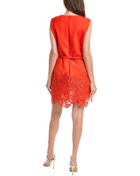 Oscar de la Renta Oscar De La Renta Guipure Silk-Lined Wool-Blend Sheath Dress