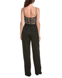 Oscar de la Renta Oscar De La Renta Bustier Silk-Lined Wool Jumpsuit