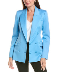 Oscar de la Renta Oscar De La Renta Double-Breasted Silk-Lined Wool Blazer