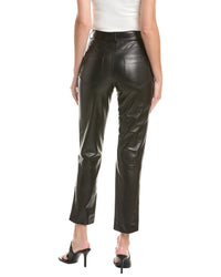 Oscar de la Renta Oscar De La Renta Zip Front Silk-Lined Leather Pant
