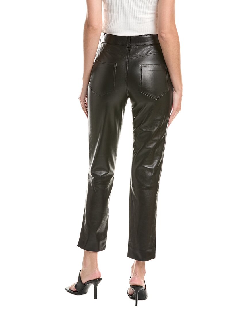 Oscar de la Renta Oscar De La Renta Zip Front Silk-Lined Leather Pant