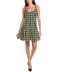 Oscar de la Renta Oscar De La Renta Geo Stretch Wool-Blend Mini Dress