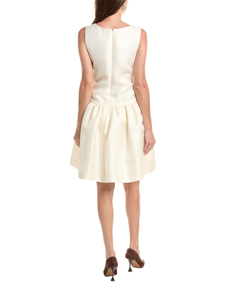 Oscar de la Renta Oscar De La Renta Jewel Neck Drop-Waist Silk Mini Dress