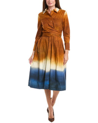 Oscar de la Renta Oscar De La Renta Wrap Abstract Ombre Shirtdress