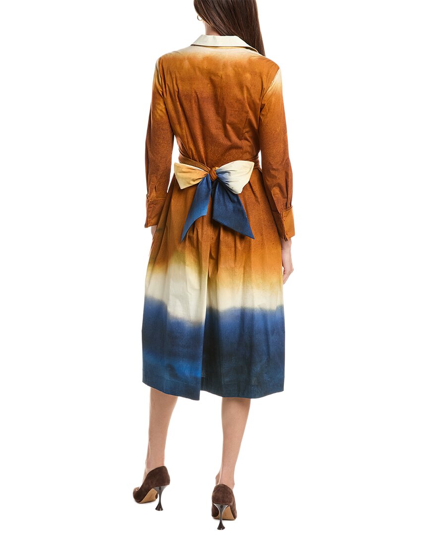 Oscar de la Renta Oscar De La Renta Wrap Abstract Ombre Shirtdress