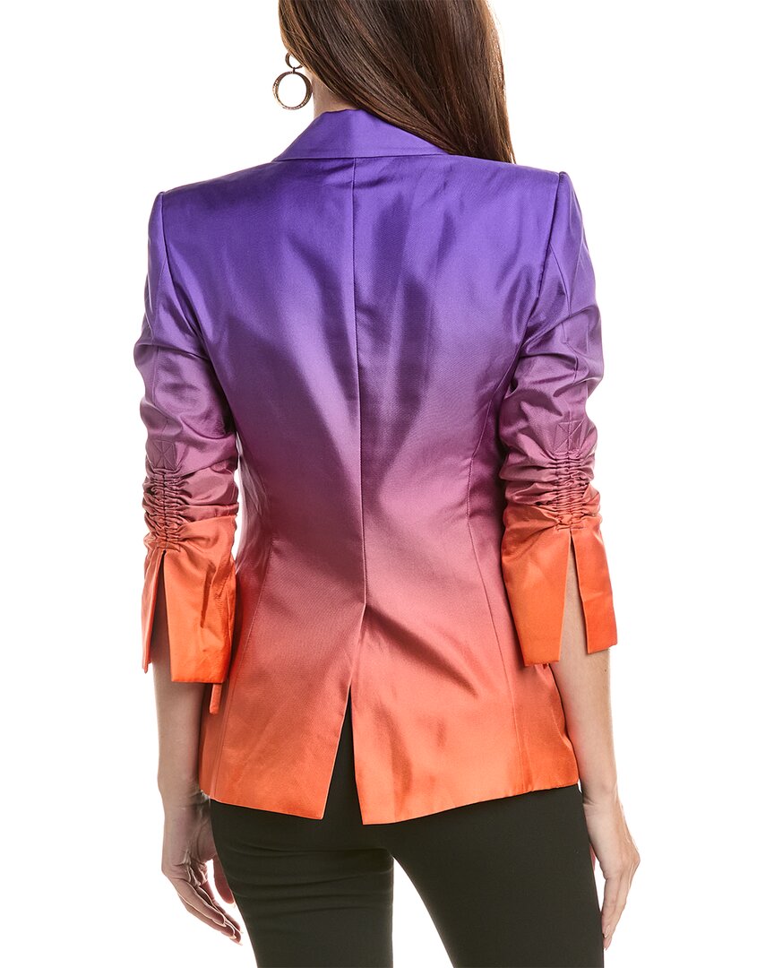 Oscar de la Renta Oscar De La Renta Ombre Twill Silk Jacket