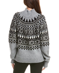 Oscar de la Renta Oscar De La Renta Fairisle Floats Wool-Blend Turtleneck Sweater