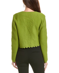 Oscar de la Renta Oscar De La Renta Embossed Cherry Blossoms Cardigan