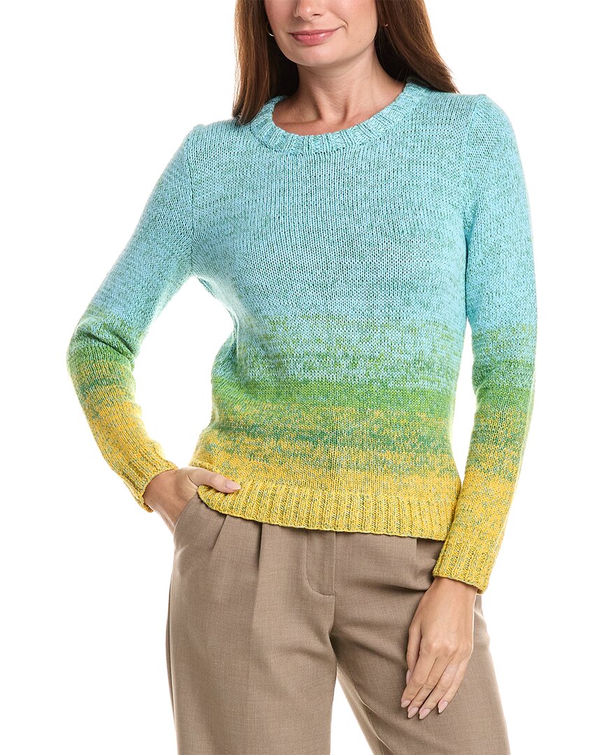 Oscar de la Renta Oscar De La Renta Jewel Neck Ombre Pullover