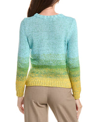 Oscar de la Renta Oscar De La Renta Jewel Neck Ombre Pullover