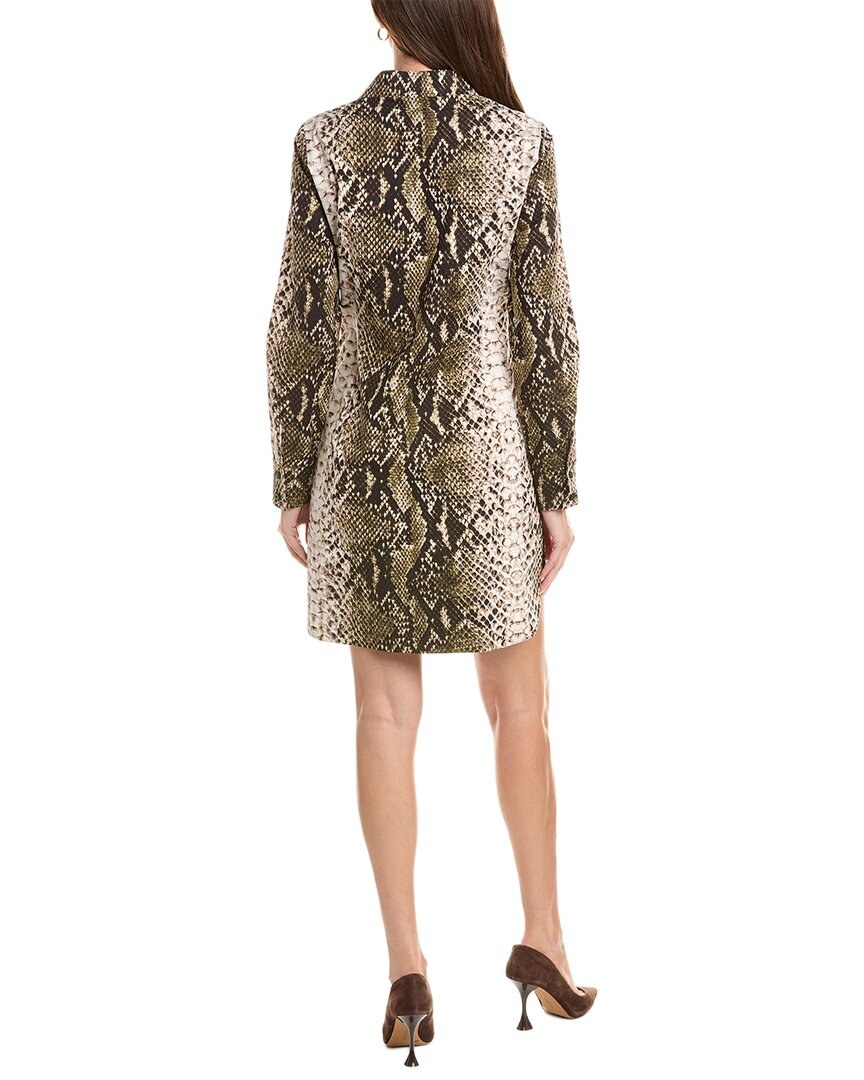 Oscar de la Renta Oscar De La Renta Snake Print Poplin Shirtdress