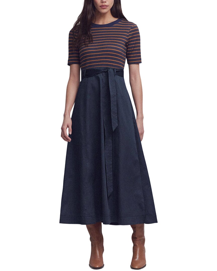 Boden Boden Crew Neck Mix Media Dress