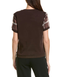 Tahari ASL Tahari Asl Scarf Twill Short Sleeve Knit Top