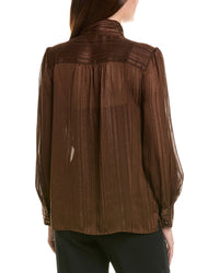 Tahari ASL Tahari Asl Satin Stripe Long Sleeve Top