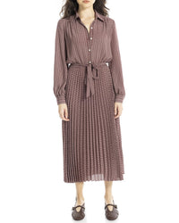 Max Studio Collar Pleated Dress
