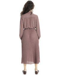 Max Studio Collar Pleated Dress