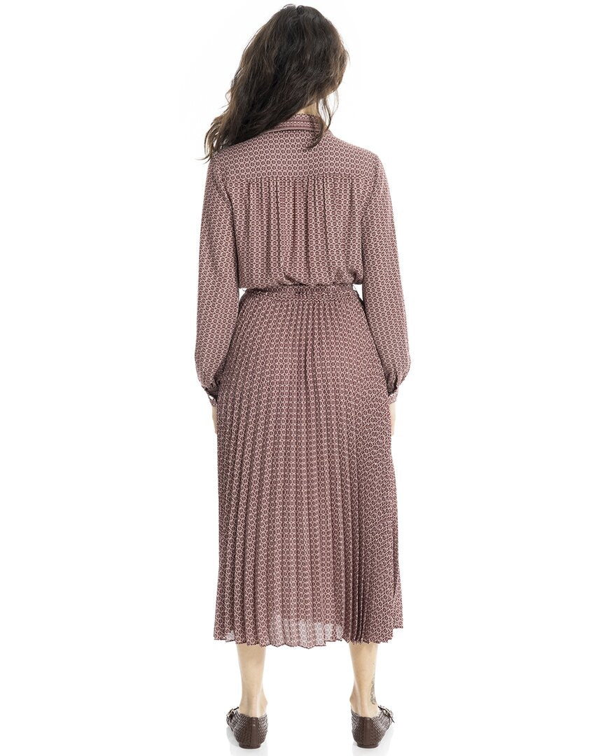 Max Studio Collar Pleated Dress