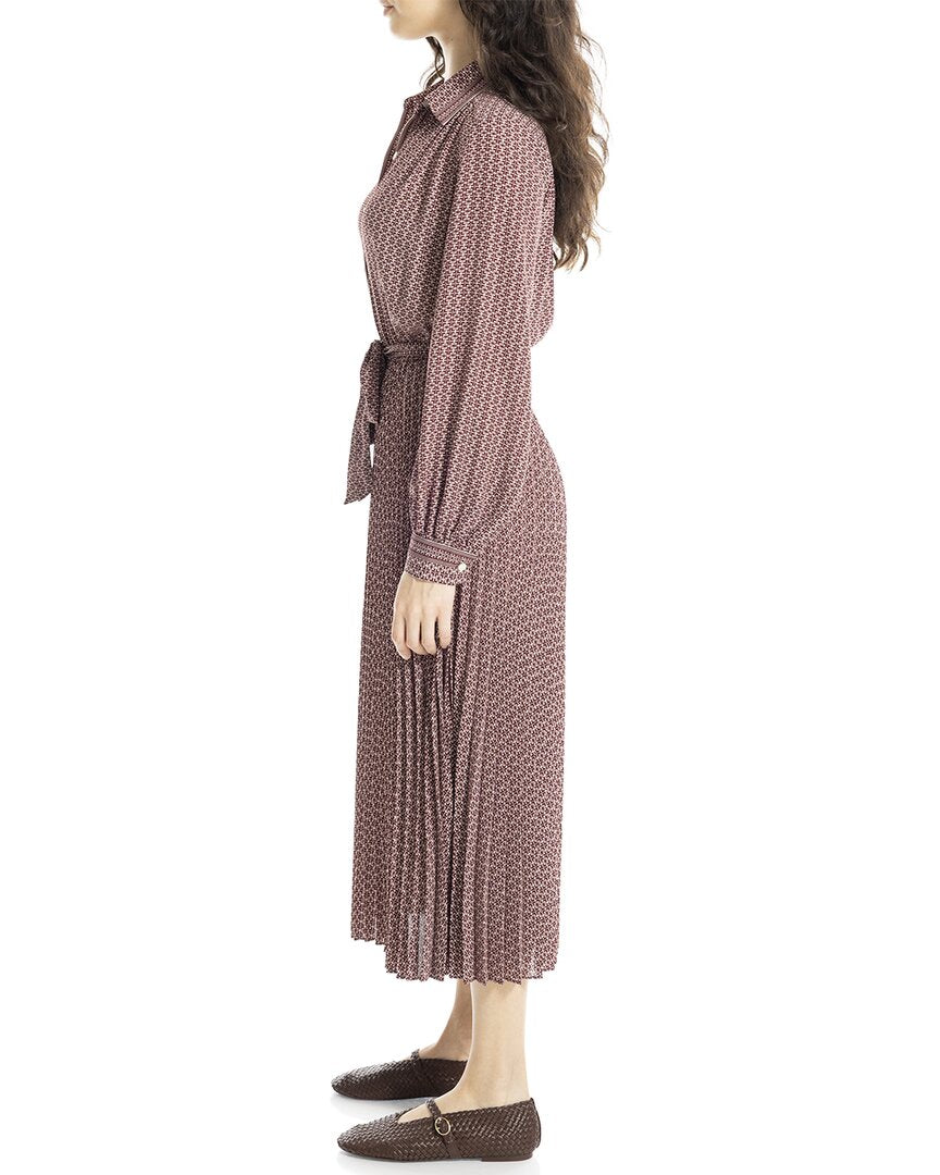 Max Studio Collar Pleated Dress