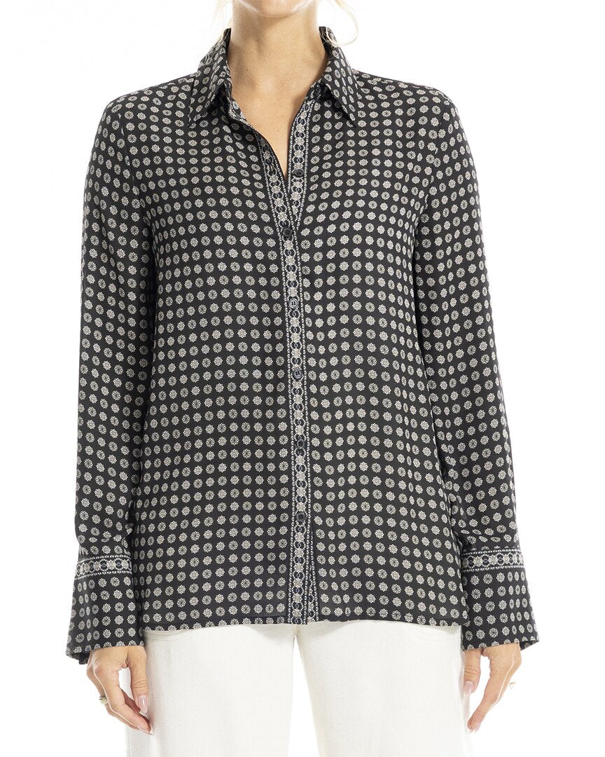 Max Studio Button Front Blouse