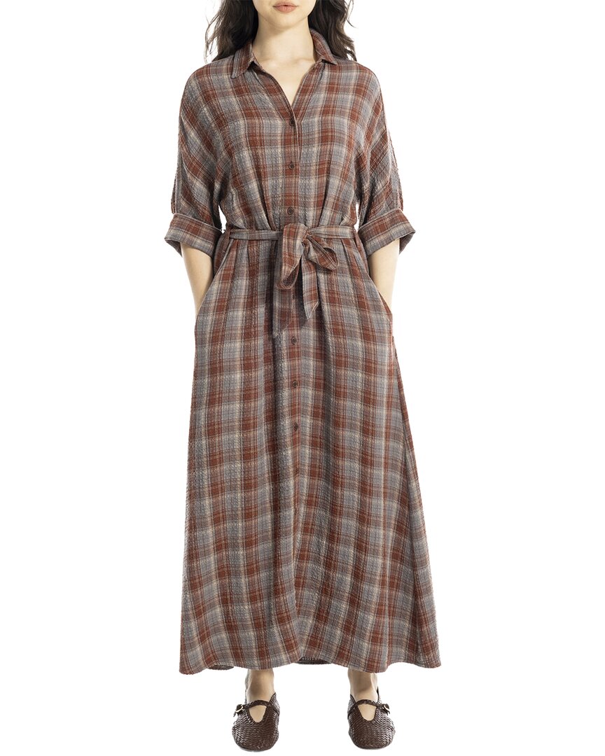 Max Studio Large Roll Sleeve Belted Dress