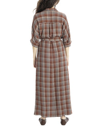 Max Studio Large Roll Sleeve Belted Dress
