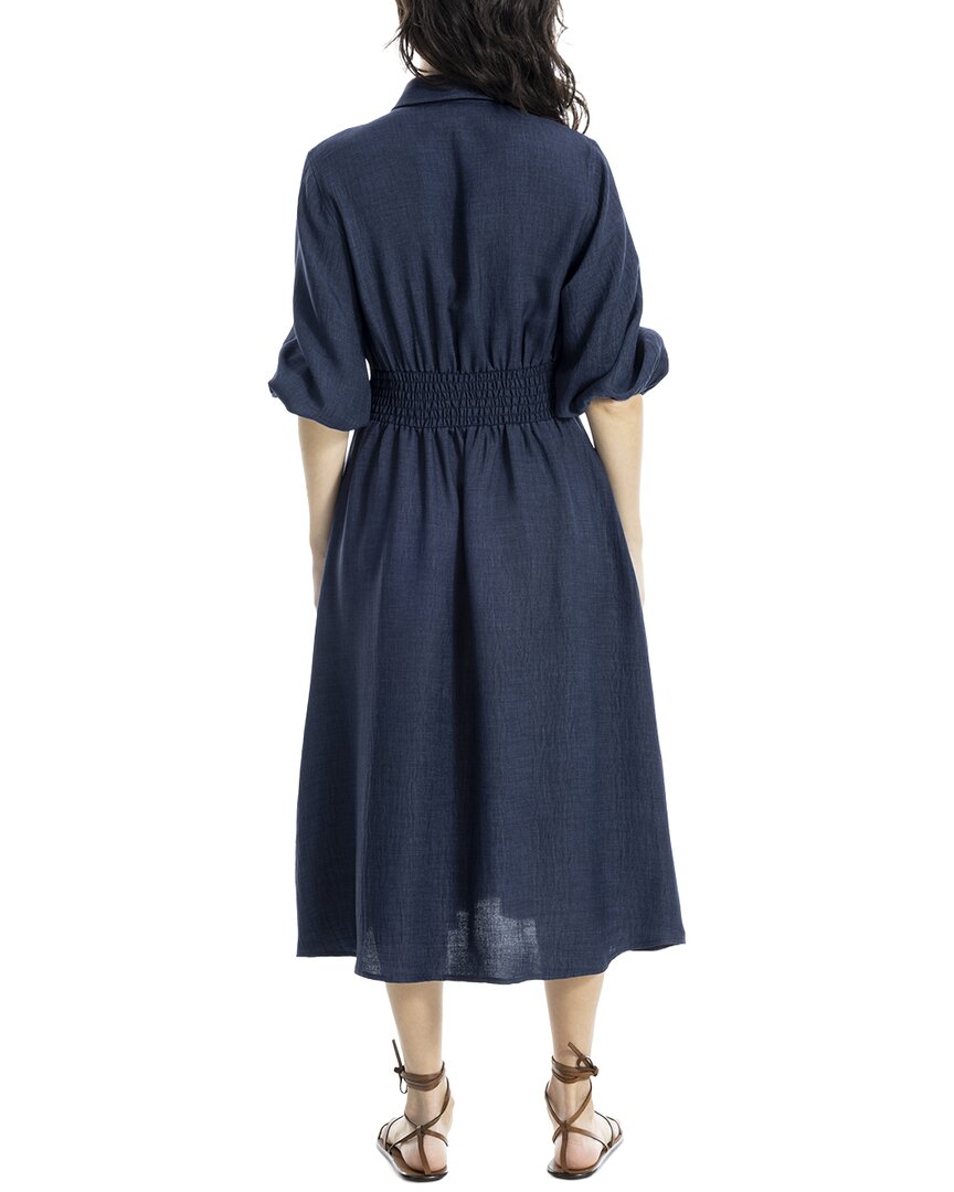 Max Studio 3/4 Sleeve Front Pleat Midi Dress