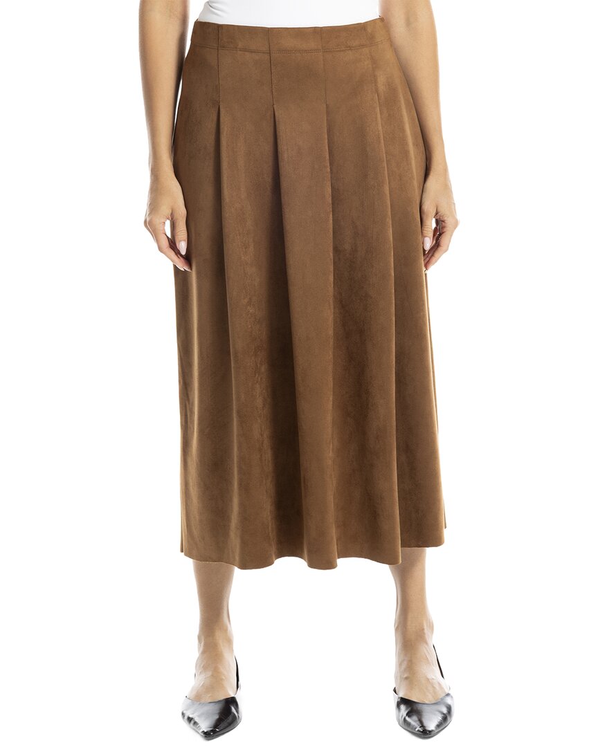 Max Studio Pleated Suede Skirt