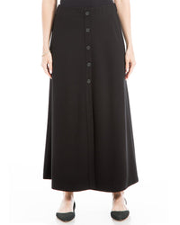 Max Studio Button Front Midi Skirt