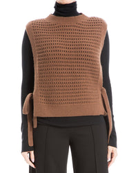 Max Studio Crew Neck Open Stitch Sweater Vest