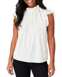 Sail To Sable Ruffle Neck Top